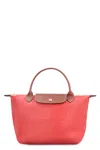 Longchamp 'le Pliage S' Red Handbag With Engraved Logo In Recycled Canvas Woman In Red