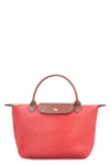 Longchamp 'le Pliage S' Red Handbag With Engraved Logo In Recycled Canvas Woman In Red