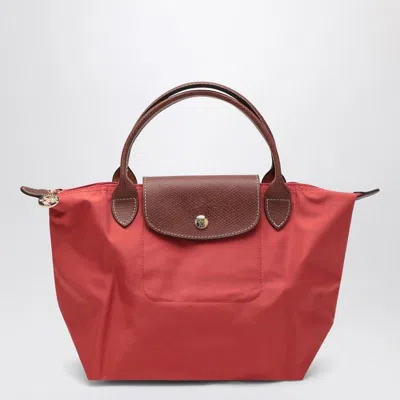 Longchamp Le Pliage Green Shandbag In Red