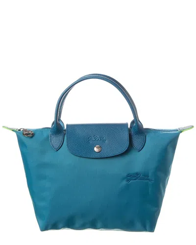 Longchamp Le Pliage Green Small Canvas Handbag In Blue