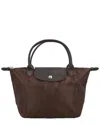 Longchamp Le Pliage Green Small Canvas Handbag In Brown