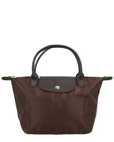Longchamp Le Pliage Green Small Canvas Handbag In Brown