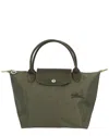 Longchamp Le Pliage Green Small Canvas Short Handle Handbag