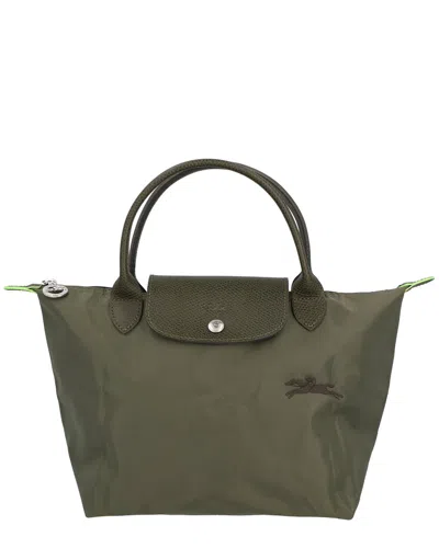 Longchamp Le Pliage Green Small Canvas Short Handle Handbag