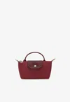 Longchamp Le Pliage Green Pomegranate Coloured Clutch Bag In Red