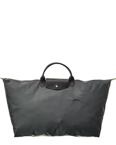 Longchamp Le Pliage Green Xl Canvas Short Handle Travel Bag In Gray
