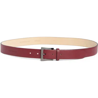 Longchamp Le Pliage Heritage Leather Belt In Burgundy