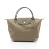 Longchamp Le Pliage Khaki Nylon Leather Tote Bag In Brown