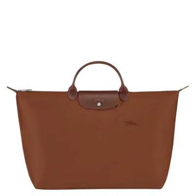 Longchamp Le Pliage L Canvas Travel Bag In Brown