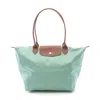 Longchamp Le Pliage L Tote Bag Canvas Leather In Green