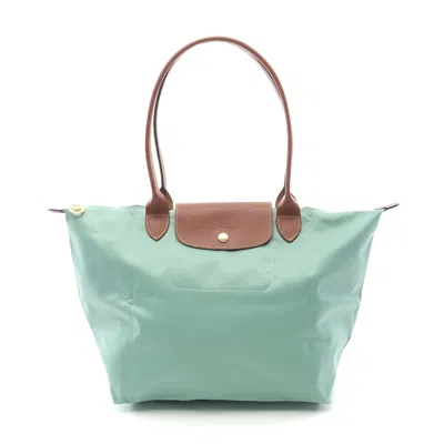Longchamp Le Pliage L Tote Bag Canvas Leather In Green