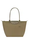Longchamp Large Le Pliage Green Recycled Canvas Tote