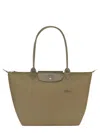 Longchamp Large Le Pliage Green Recycled Canvas Tote In Green
