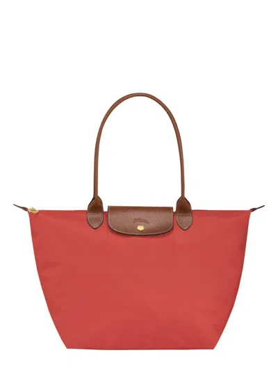 Longchamp Medium Le Pliage Shoulder Tote In Red