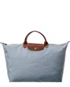 Longchamp Le Pliage Large Canvas Top Handle Tote In Blue