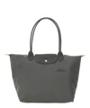 Longchamp Le Pliage Large Shoulder Bag In Grey