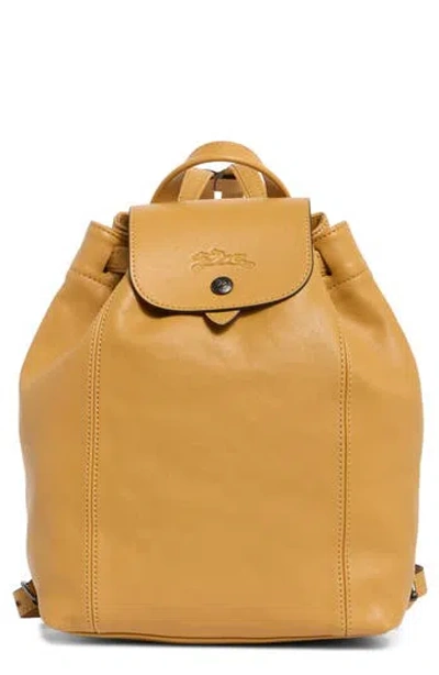 Longchamp Le Pliage Leather Backpack In Yellow