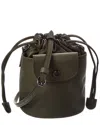 Longchamp Le Pliage Leather Bucket In Green