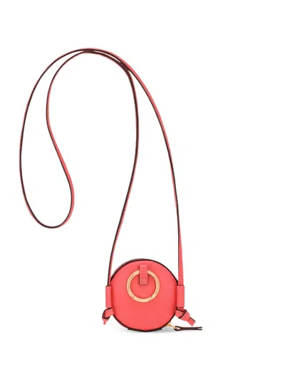 Longchamp Le Pliage Leather Coin Purse In Pink