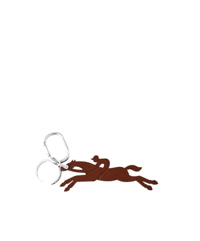 Longchamp Le Pliage Leather Key-ring In Transparent