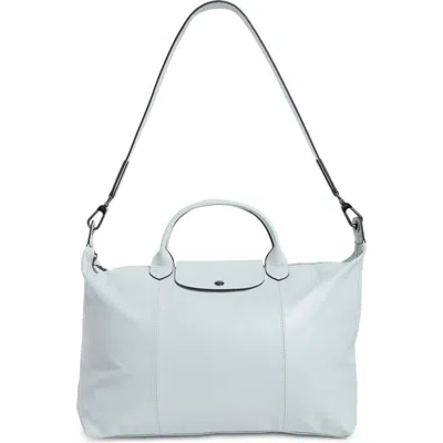 Longchamp Le Pliage Leather Satchel In Blue