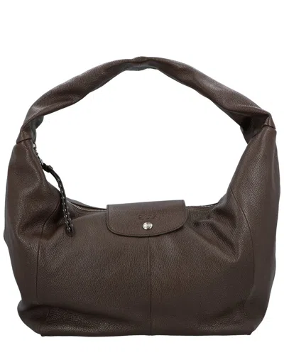 Longchamp Le Pliage Leather Shoulder Bag In Brown