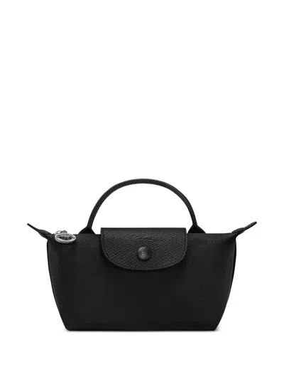 Longchamp Le Pliage Leather-trimmed Pouch In Black