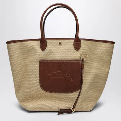 Longchamp Le Pliage Long-handled Basket Bag In Brown
