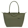 Longchamp Le Pliage M Canvas Tote Bag In Green