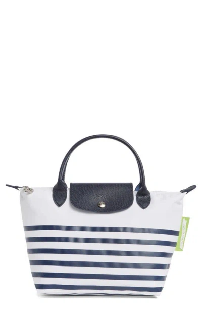 Longchamp Le Pliage Mar Small Handbag In Navy/ White