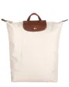 Longchamp Le Pliage Medium Backpack In White