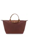 Longchamp Le Pliage Original Medium Canvas Handbag In Bordeaux