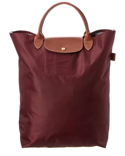 Longchamp Le Pliage Medium Canvas Tote In Red