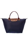 Longchamp Le Pliage Medium Nylon Short Handle Tote In Black