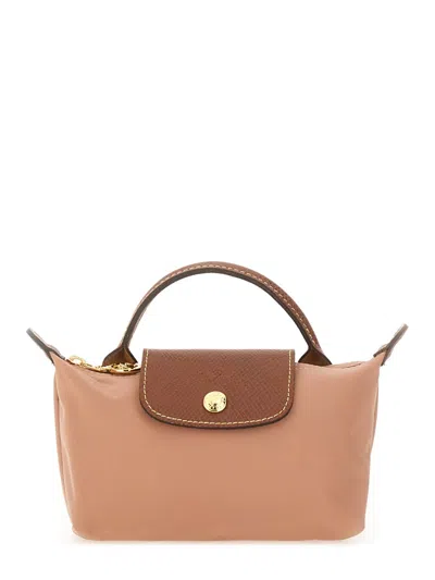 Longchamp Le Pliage Mini Pochette With Handle, 11 Cm X 17 Cm X 5.5 Cm In Pink