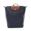 Longchamp Le Pliage Navy Fabric Leather Backpack In Multi