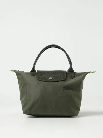 Longchamp Le Pliage Nylon And Leather Bag In Green