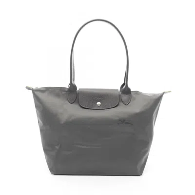 Longchamp Le Pliage Nylon Leather Shoulder Bag In Gray