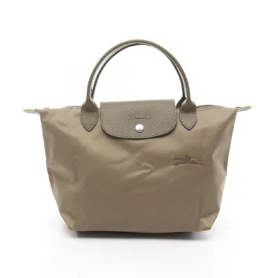 Longchamp Le Pliage Nylon Leather Tote Bag In Green