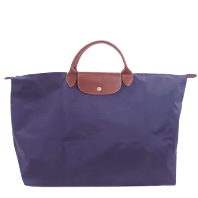 Pre-owned Longchamp Le Pliage Nylon Tote Bag () In Blue