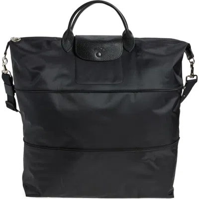 Longchamp Le Pliage One S Canvas Travel Bag Expandable In Black