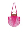 Longchamp Top Handle Bag Le Pliage Filet In Pink