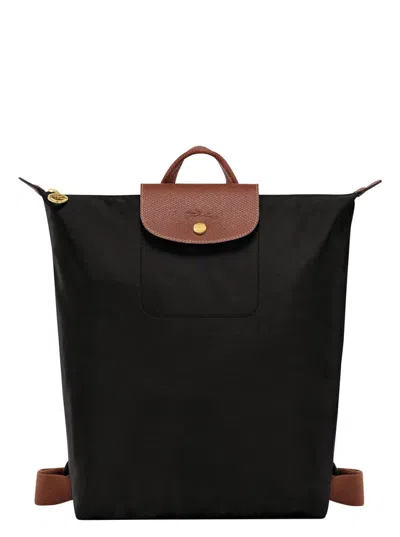 Longchamp Le Pliage Original Medium Canvas Backpack In Black