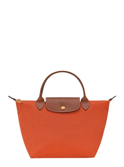LONGCHAMP LE PLIAGE S RED HANDBAG WITH ENGRAVED LOGO IN RECYCLED CANVAS WOMAN