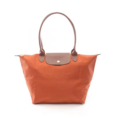 Longchamp Le Pliage Original Canvas Leather Tote Bag In Orange