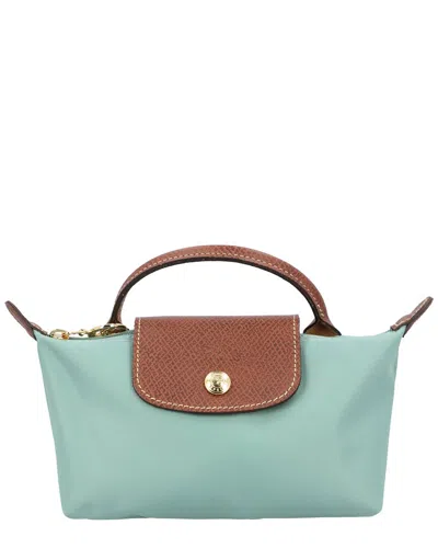 Longchamp Le Pliage Original Canvas Pouch With Handle In Green
