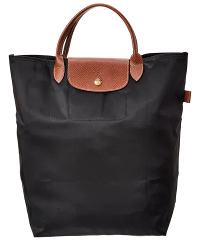 Longchamp Medium Cabas Replay Recycled Canvas Tote In Black