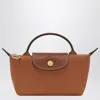 Longchamp Le Pliage Original Cognac-coloured Clutch Bag In Blue