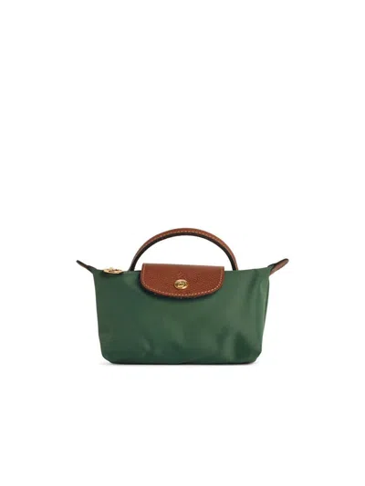 Longchamp 'le Pliage Original' English Green Polyamide Clutch Bag