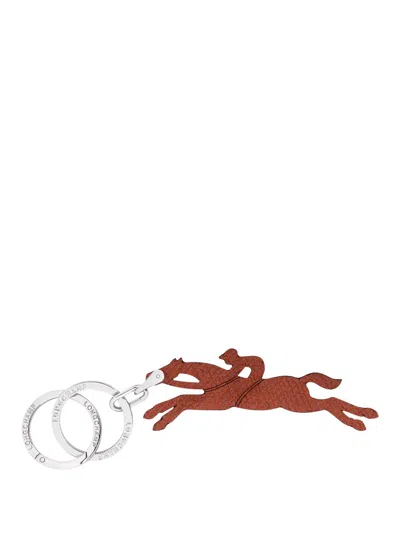 Longchamp `le Pliage Original` Key Ring In Brown